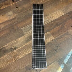 COACH Wool Plaid Skinny Scarf – Black & White Check